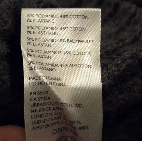 Free People Katie Ribbed Cropped Sweater Black Combo XS Puff Sleeve - Picture 8 of 8